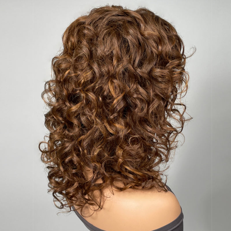 Sunber Wolf Cut Bob Wigs With Bangs 