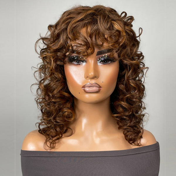 Sunber Piano Brown Highlight Bob Wig