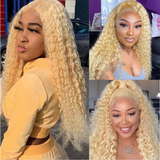 Flash Sale Sunber 613 Blonde Jerry Curly 13x4 Lace Front Wig Human Hair Pre-Plucked With Baby Hair