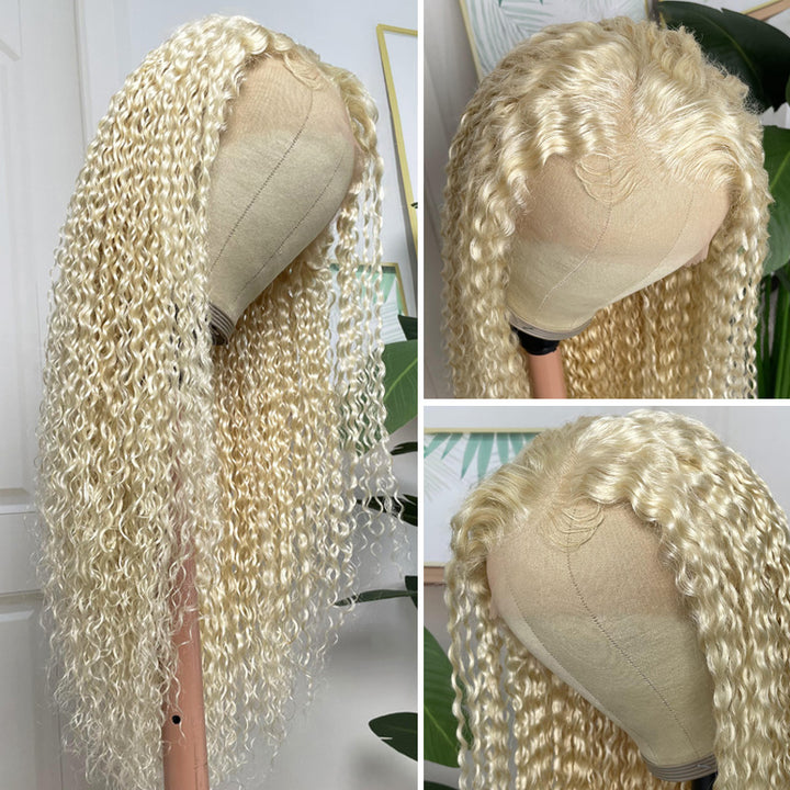 Flash Sale Sunber 613 Blonde Jerry Curly 13x4 Lace Front Wig Human Hair Pre-Plucked With Baby Hair