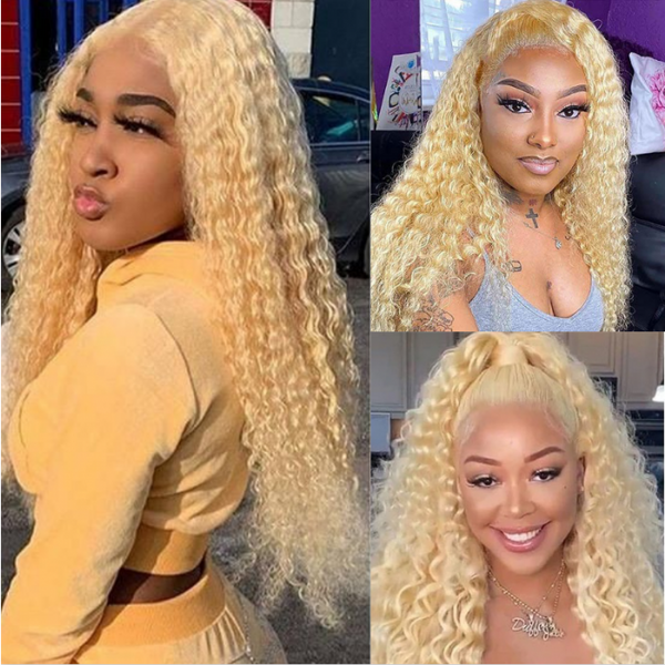 Flash Sale Sunber 613 Blonde Jerry Curly 13x4 Lace Front Wig Human Hair Pre-Plucked With Baby Hair
