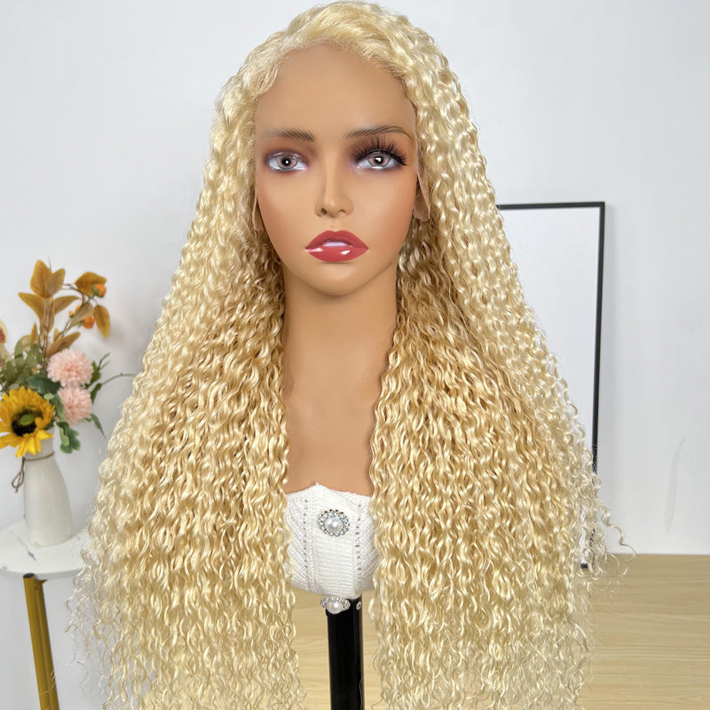 Flash Sale Sunber 613 Blonde Jerry Curly 13x4 Lace Front Wig Human Hair Pre-Plucked With Baby Hair