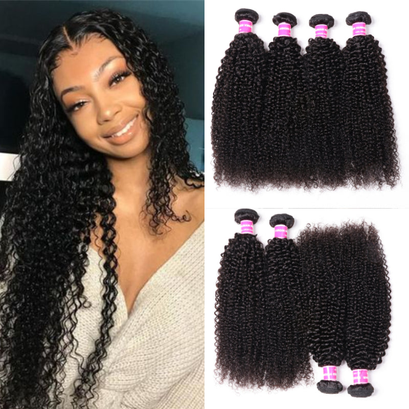 Sunber Hair 4 Bundles Brazilian Kinky Curly Hair Bundles ,Double Weft  Hair Wave On Sale 100% Human Hair