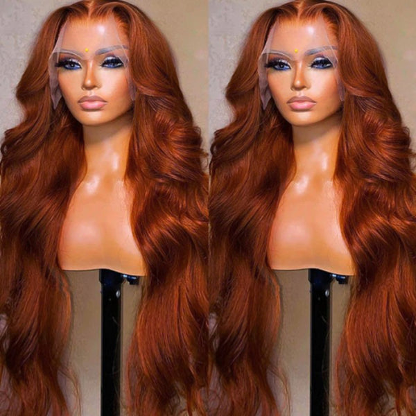 Sunber Copper Brown Body Wave 13x4 Lace Front Wigs  Pre-Plucked With Babyhair