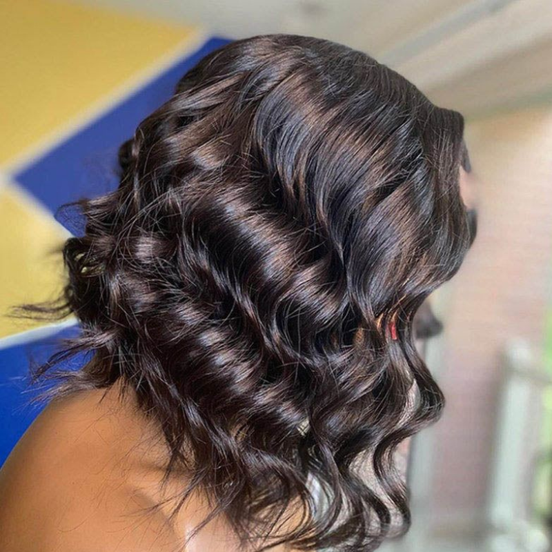 Sunber Deep Wave Bob Lace Front Wigs Human Hair For Women