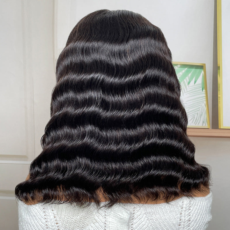 Sunber Deep Wave Bob Lace Front Wigs Human Hair For Women