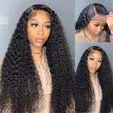 Sunber Afro Kinky Curly 5x5 HD Transparent Lace Closure Wig 180% Density Glueless Human Hair Wig