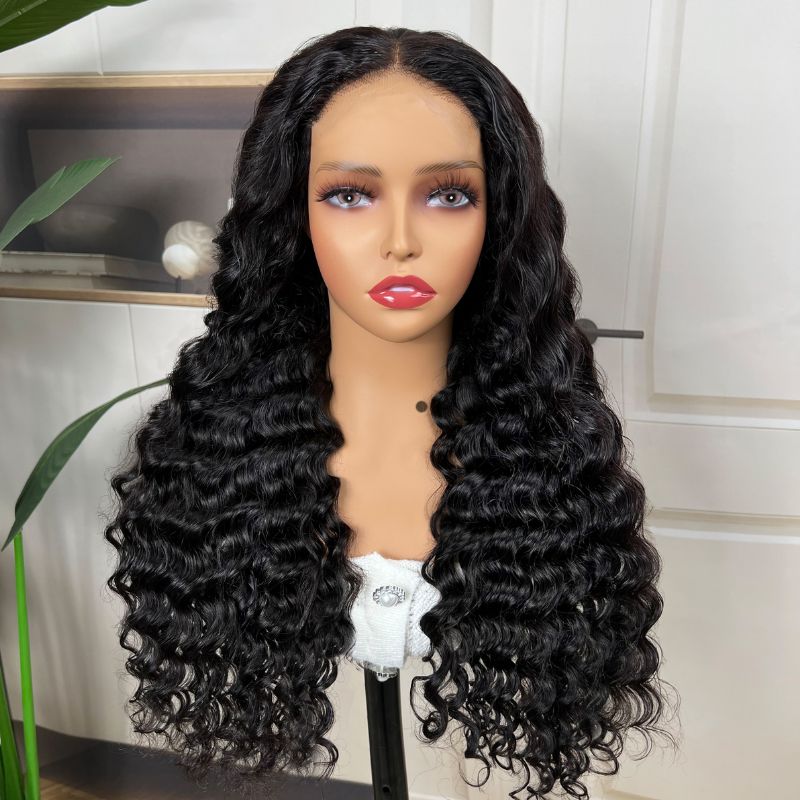 Sunber 5*5 Glueless HD Lace Closure Wig Deep Wave Human Hair Wigs