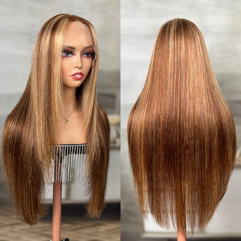 Sunber $100 Off Blonde Highlight Layer Cut Straight 13x4 Lace Front Human Hair Wigs