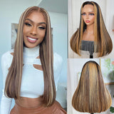 Flash Sale Sunber 13X4 Lace Front Wig Money-piece With Chunky Highlight Human Hair Wigs