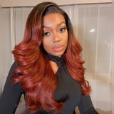 BOGO Sunber Reddish Brown Dark Roots V Part Wig Body Wave Glueless Wigs