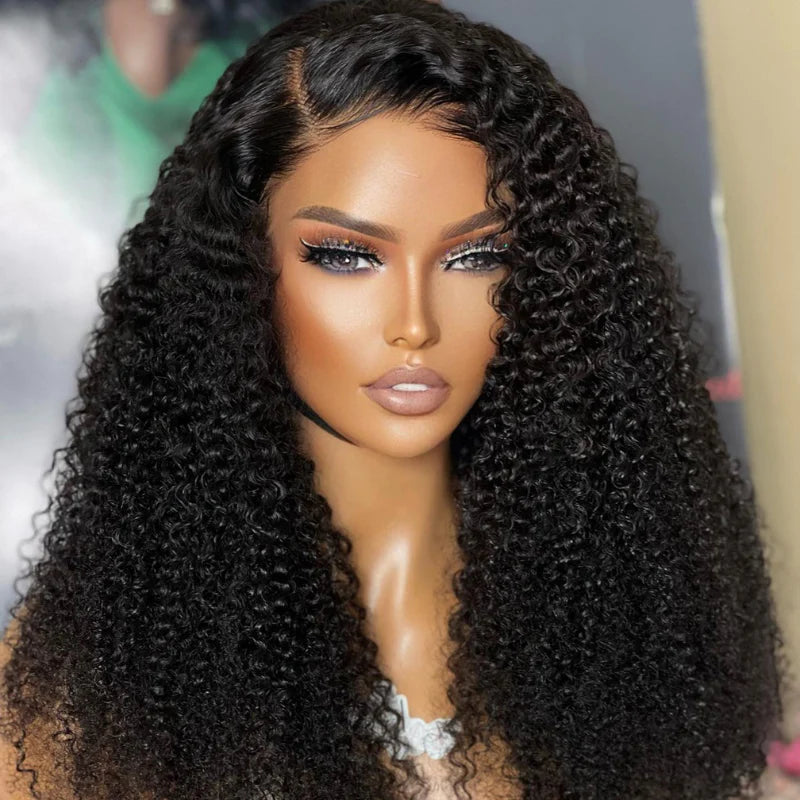 Sunber 4C Kinky Edge Kinky Curly Skin Melt Lace Front Wigs Natural Hairline Lace Closure Human Hair Wigs Pre Plucked Flash Sale