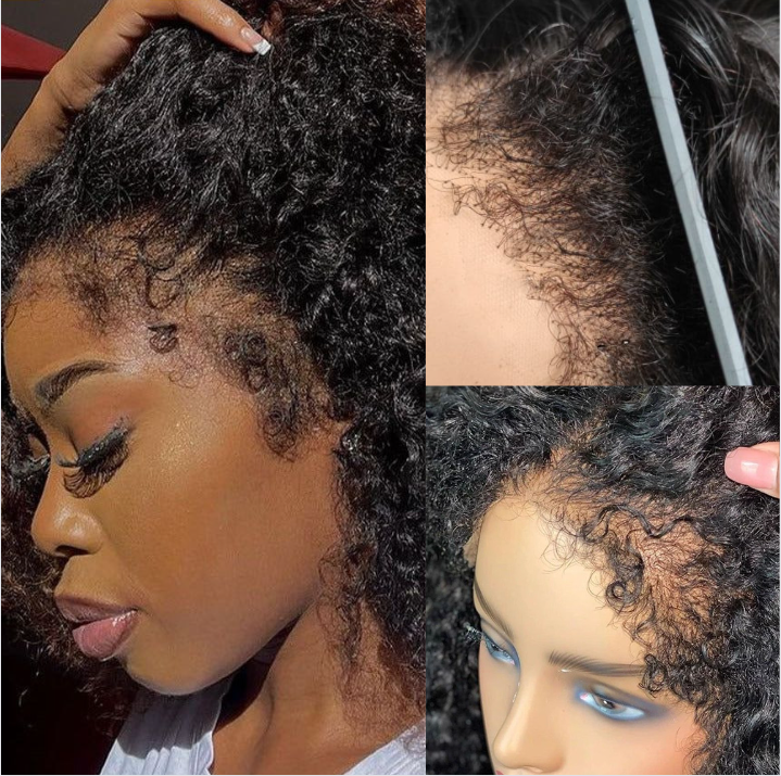 Sunber Kinky Edge Kinky Straight 13X4 Lace Front Human Hair Wigs And Lace Part Yaki Straight Wigs Instagram Special Offer