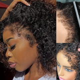 Flash Sale Sunber 4C Kinky Edge Full Curly Lace Closure Wigs Pre-Plucked Hairline Human Hair Wigs