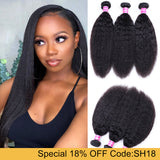 Sunber Hair 3 Bundles Brazilian Kinky Straight Hair Weft On Sale 8-26 Inches 100% Human Hair