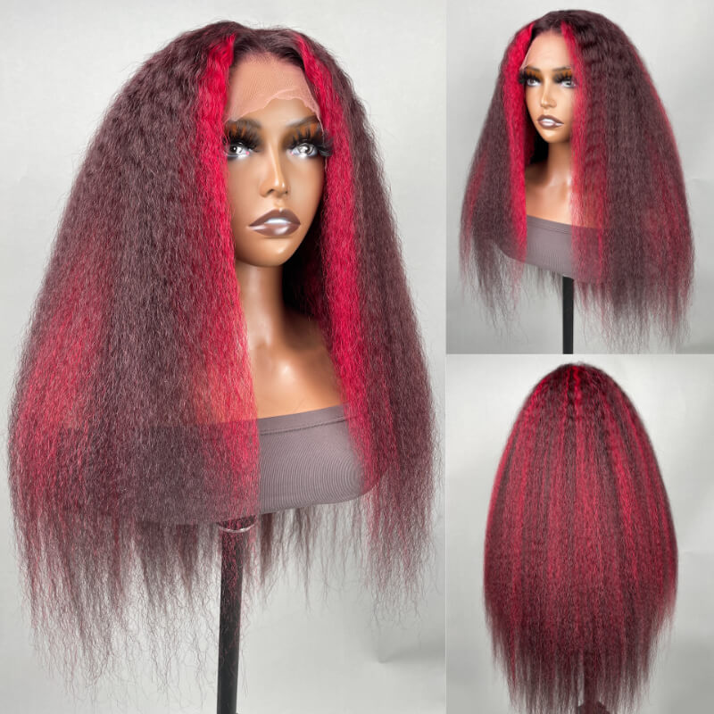 Sunber Kinky Straight Lace Front Wigs