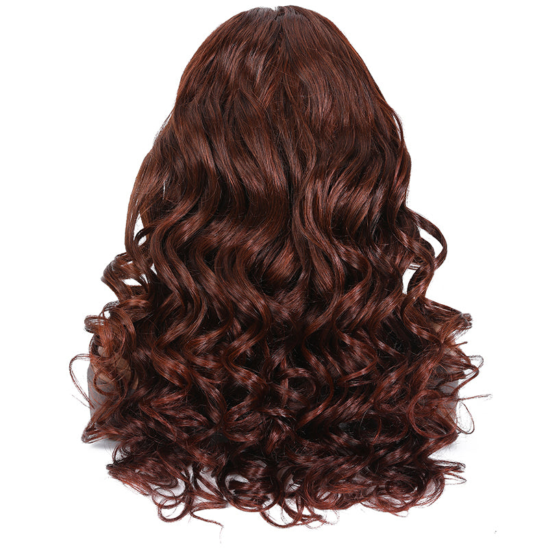 Sunber Body Wave 13x4 Pre Everything Lace Front Wig Reddish Brown Human Hair Wavy Lace Wig