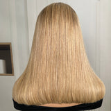 Sunber Ombre Honey Blonde 13x4 Lace Front Short Straight Bob Wig With Dark Roots
