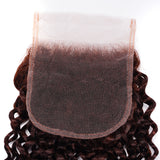 Sunber 1pcs Reddish Brown Jerry Curly 4x4 Lace Closure