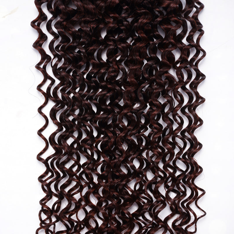 Sunber 1pcs Reddish Brown Jerry Curly 4x4 Lace Closure