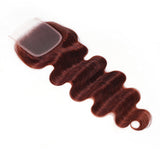 Sunber 1pcs Reddish Brown Body Wave 4x4 Lace Closure