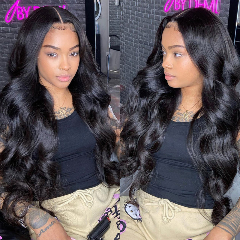 Sunber Body Wave 4*4 Lace Closure Wig Affordable 180% Density Wig