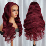【20”=$89】Flash Sale Sunber Dark 99J Burgundy Body Wave 13x4 Lace Front Wigs Pre Plucked