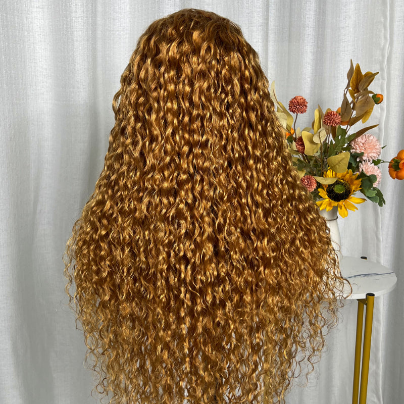 Sunber Honey Blonde Water Wave 13x4 Lace Front Wig With Baby Hair For Women