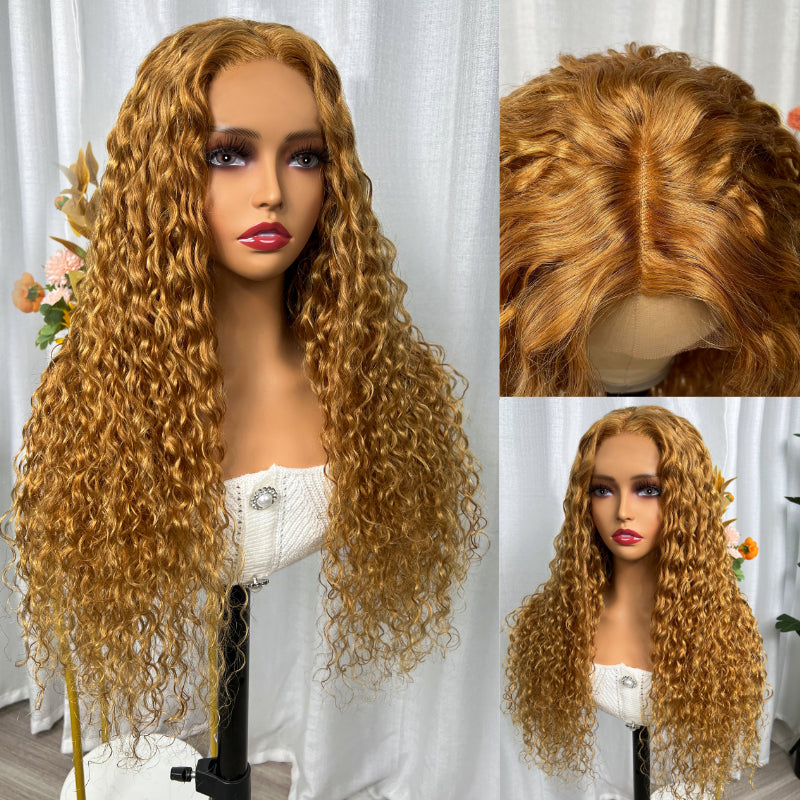 Sunber Honey Blonde Water Wave 13x4 Lace Front Wig With Baby Hair For Women
