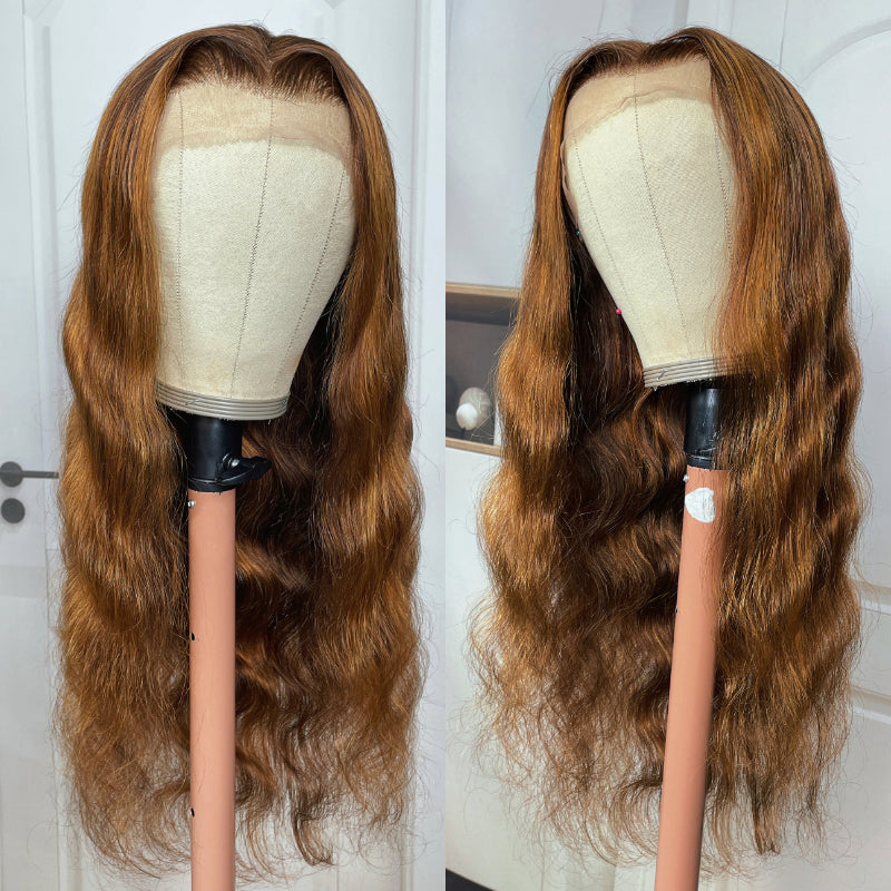 Sunber Mix Highlight Brow Body Wave Lace Frontal Human Hair Wigs