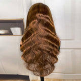 Sunber Mix Highlight Brow Body Wave Lace Frontal Human Hair Wigs