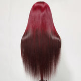Burgundy Wig With Cherry Red Reverse Ombre
