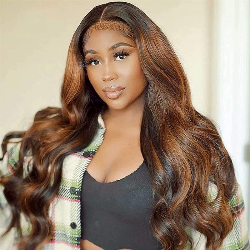 [20"=$99]Flash Sale Sunber Balayage Highlight Body Wave Transparent  Lace Front Wigs Shadow Root Wigs Pre-Plucked With Baby Hair