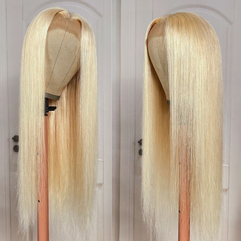 Sunber Hair 613 Blonde Color Lace Frontal Wigs Pre Plucked Straight Human Hair Wigs Virgin Human Hair Wig 150% Density