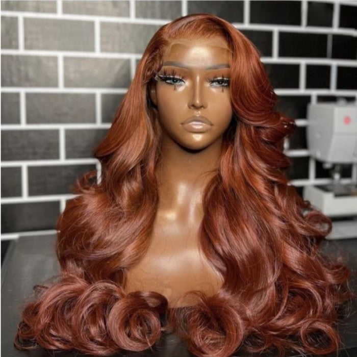 Sunber Copper Brown Body Wave 13x4 Lace Front Wigs  Pre-Plucked With Babyhair