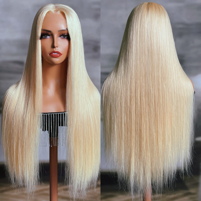 Sunber Blonde Layered Cut 5x5 Invisible HD Lace Closure Wig 180% Density Silky Straight Human Hair