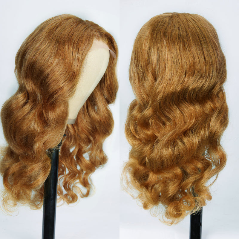 Sunber Rich Brown Color Body Wave Lace Part Wigs Trendy Human Hair Wigs Huge Sale
