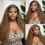 BOGO Sunber Brown Highlight Big Curly 13x4 Lace Frontal Wigs