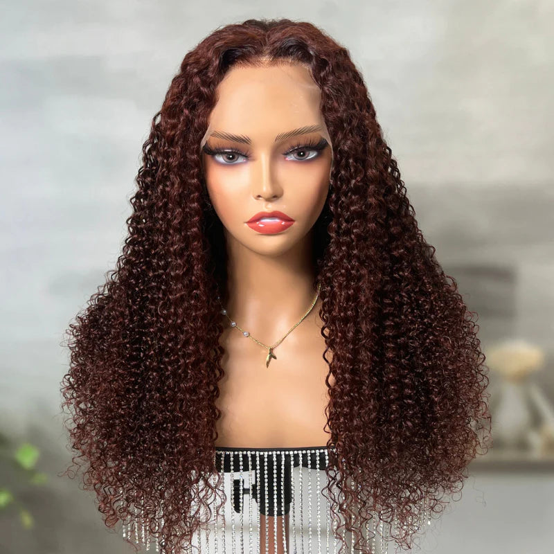 Sunber Reddish Brown Wet And Wavy 13*4 Lace Front Wigs Water Wave Pre-Plucked Human Hair Wigs Flash Sale