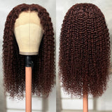 50% OFF Sunber Reddish Brown Jerry Curly 13x4 Lace Front Wig Real Human Hair