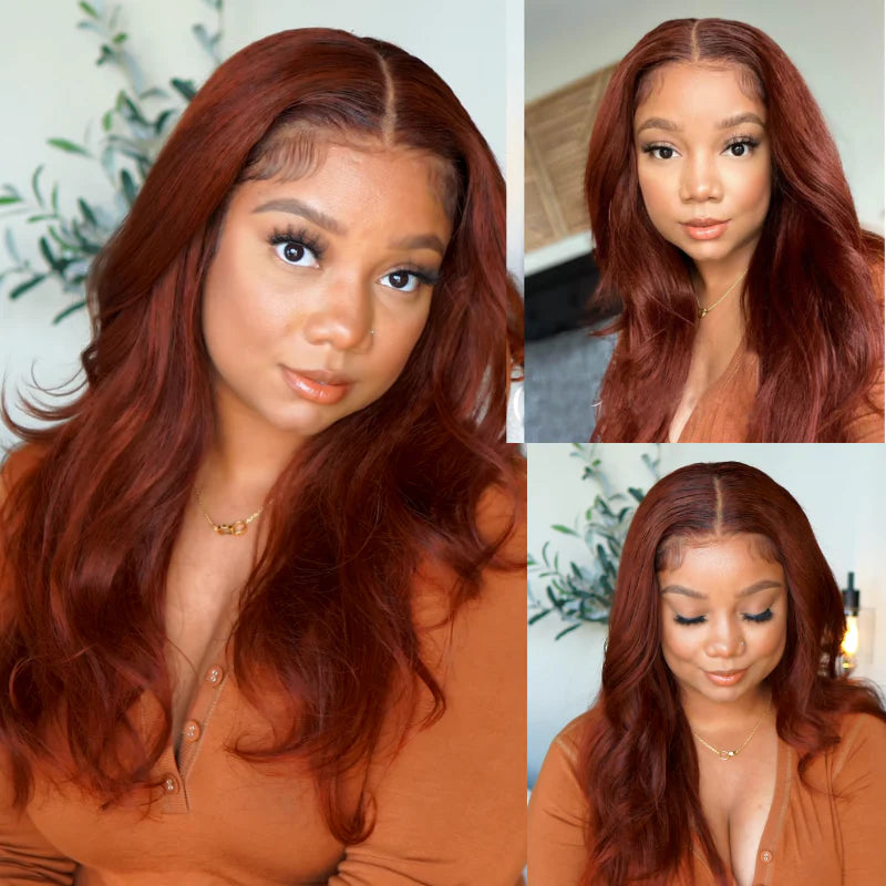 Sunber Reddish Brown Wet And Wavy 13*4 Lace Front Wigs Water Wave Pre-Plucked Human Hair Wigs Flash Sale