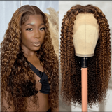 Sunber Piano Brown Highlight Color Best Fluffy Curly 13X4 Lace Front Wigs For Black Women