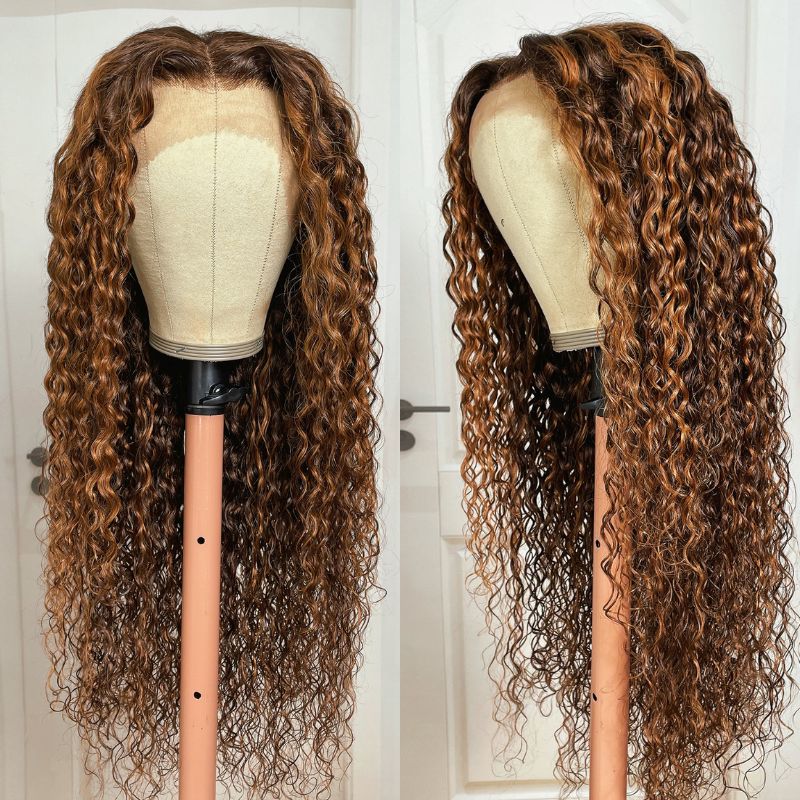BOGO Sunber Brown Highlight Big Curly 13x4 Lace Frontal Wigs