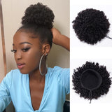 Sunber Afro Kinky Curly Puff For Woman Human Hair  With Adjustable Band And Clips