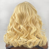 Sunber Dark Roots Golden Blonde Short Bob Wig Loose Wave 13x4 Lace Front Wigs
