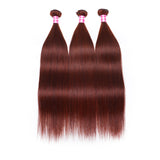 Sunber Hair Reddish Brown Straight 3 Bundles Human Hair Weave