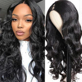 Sunber Luxury Density Body Wave U Part Wig Glueless Human Hair Wigs