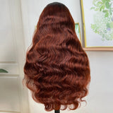 BOGO Sunber Reddish Brown Dark Roots V Part Wig Body Wave Glueless Wigs