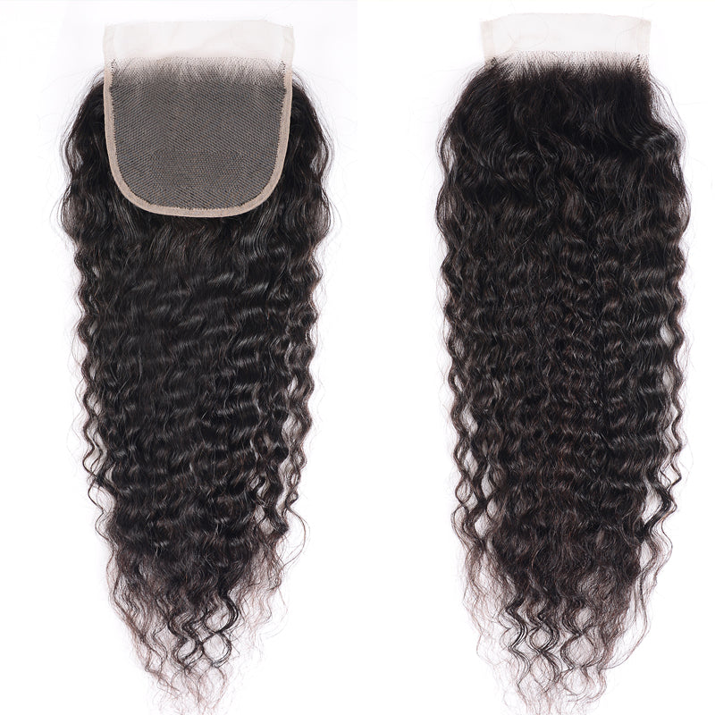 Sunber Hair 1 PC 4*4 Super Wave Lace Closure Free Part 100% Human Hair