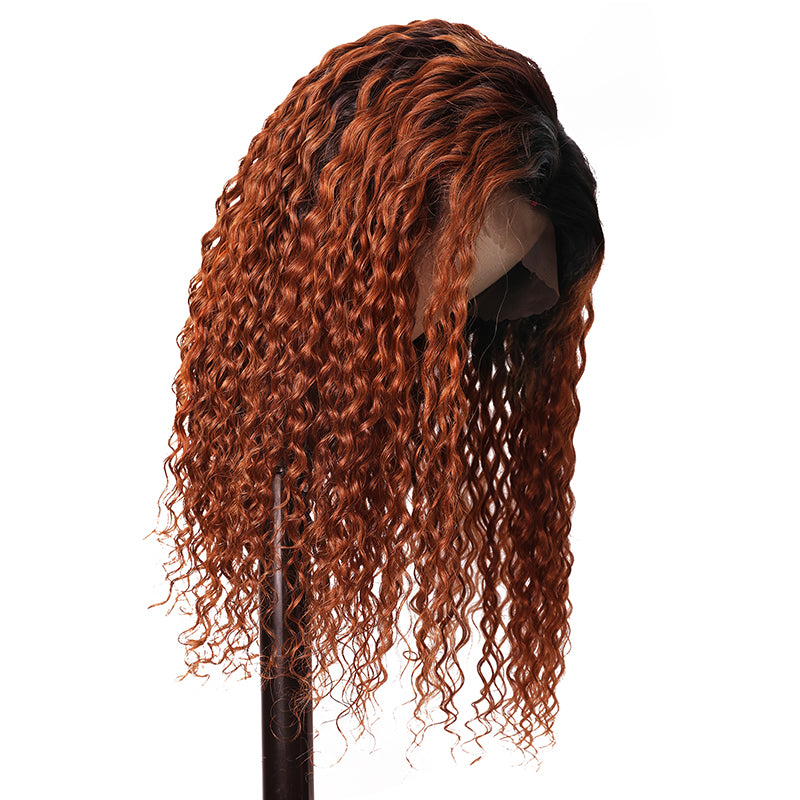 Sunber Ombre T1b30 Hair 13*4 Lace Front Curly Human Hair Wigs Lace Front Wig With Baby Hair 150% Density 100% Human Hair Pre Plucked With Baby Hair